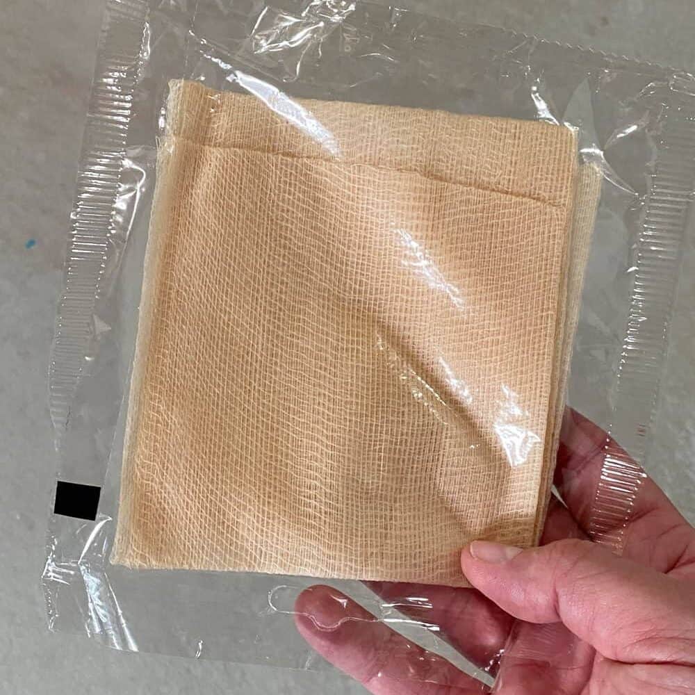 tack cloth in plastic packaging