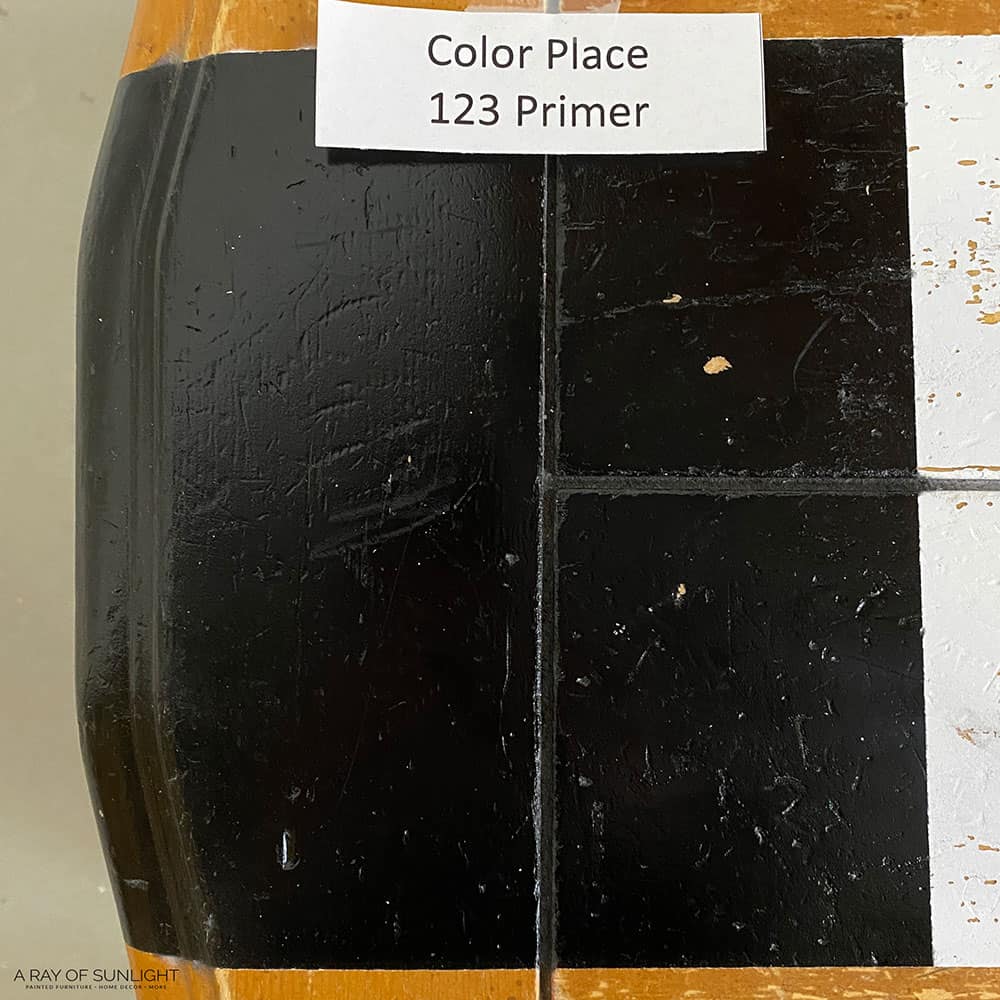 Color Place paint with 123 primer scratch test