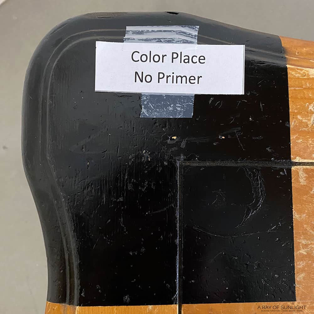 Color Place spray paint with no primer scratch test