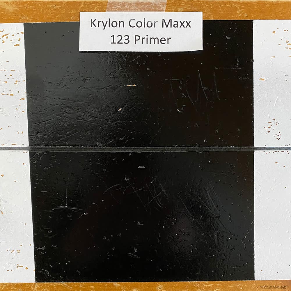 Krylon Color Maxx with 123 Primer scratched a little bit less than the no primer section