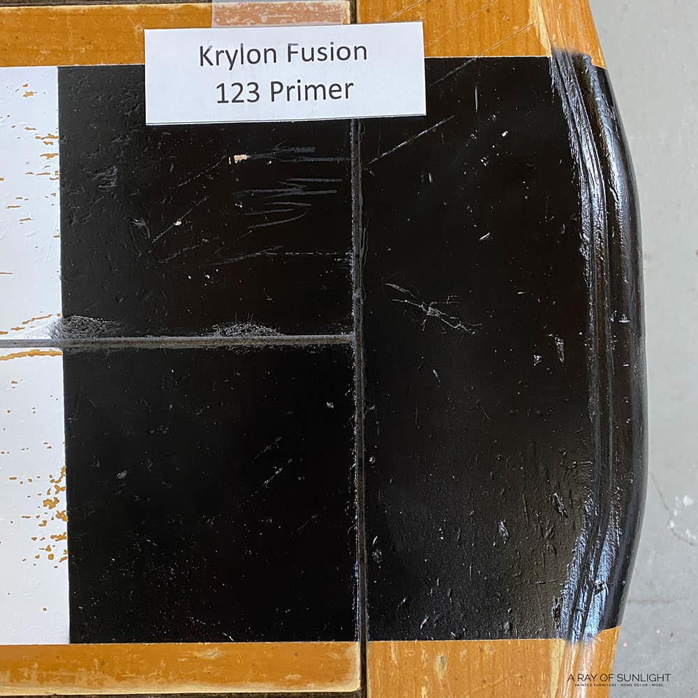 Krylon Fusion with 123 Primer scratch test