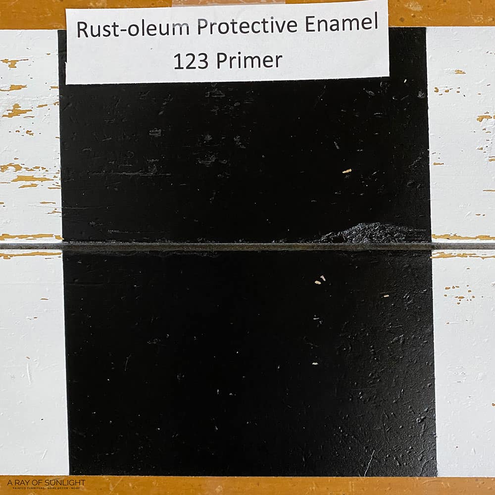 Rust-oleum Protective Enamel with 123 Primer scratch test