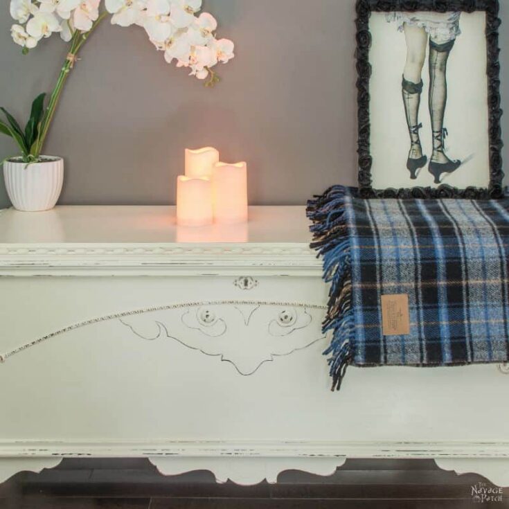 White chalk painted cedar chest