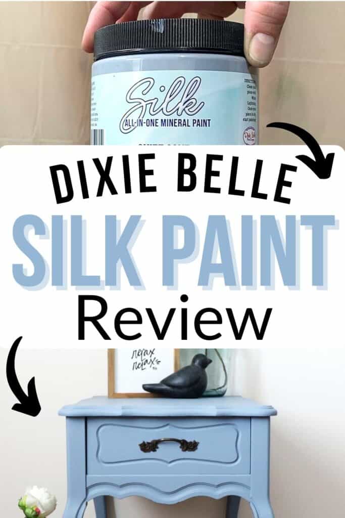 Dixie Belle Silk Paint Review with an old end table makeover.