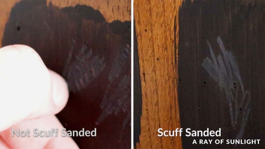 Scratch test of paint not scuff sanded vs paint scuff sanded