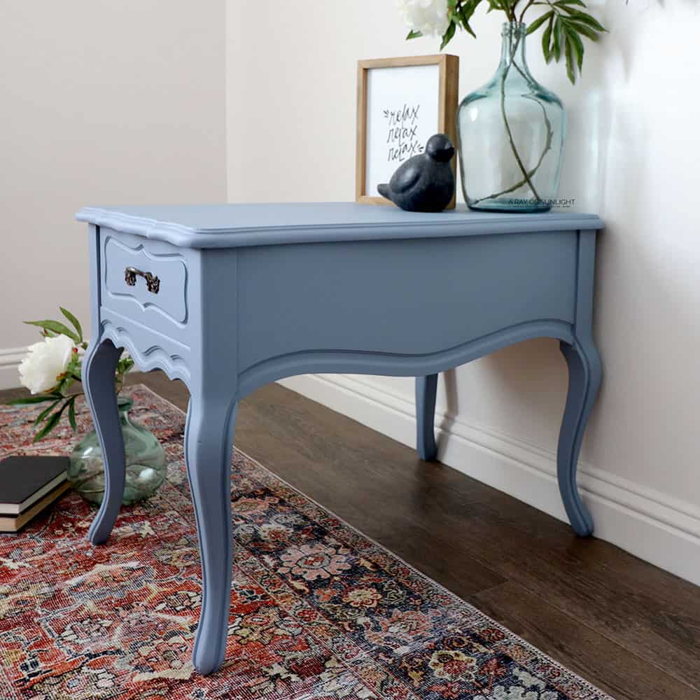 Light blue painted end table