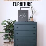 green chalk painted tall dresser