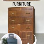 tall dresser before and after chalk painting makeover