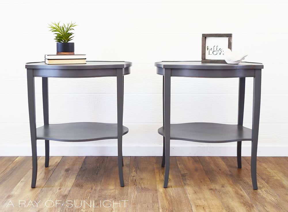 Gray Chalk Painted End Tables