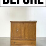 A small, vintage wooden chest with a drawer, labeled BEFORE at the top.