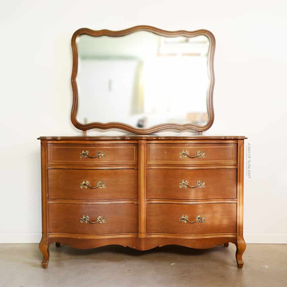 before 6 drawer french provincial dresser with mirror