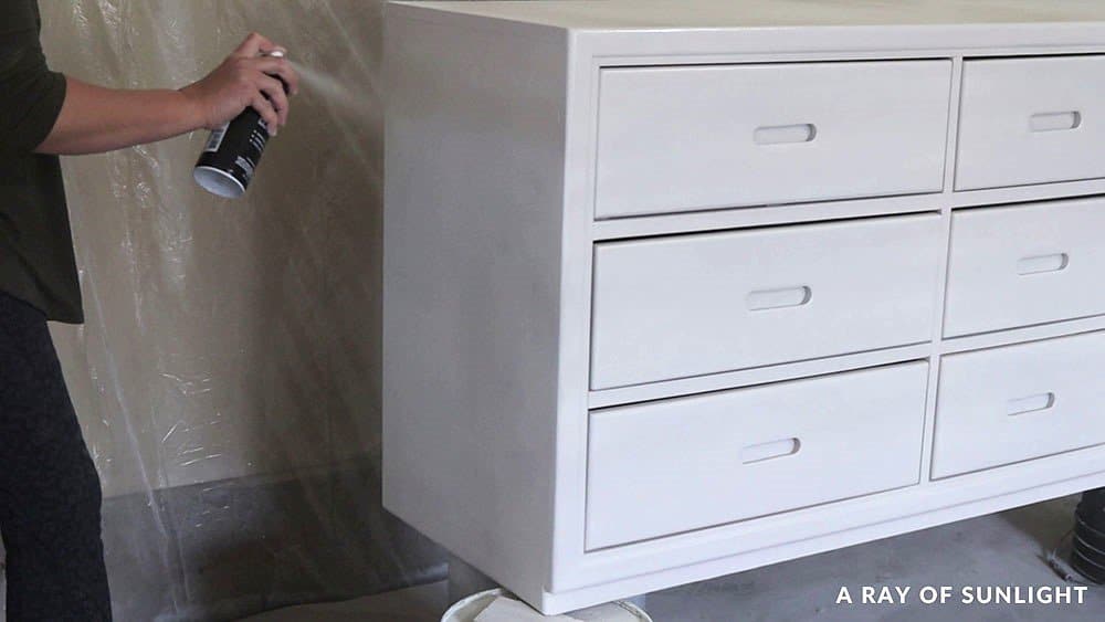 spray painting furniture with behr paint and primere spray paint