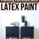 Two navy blue painted nightstands