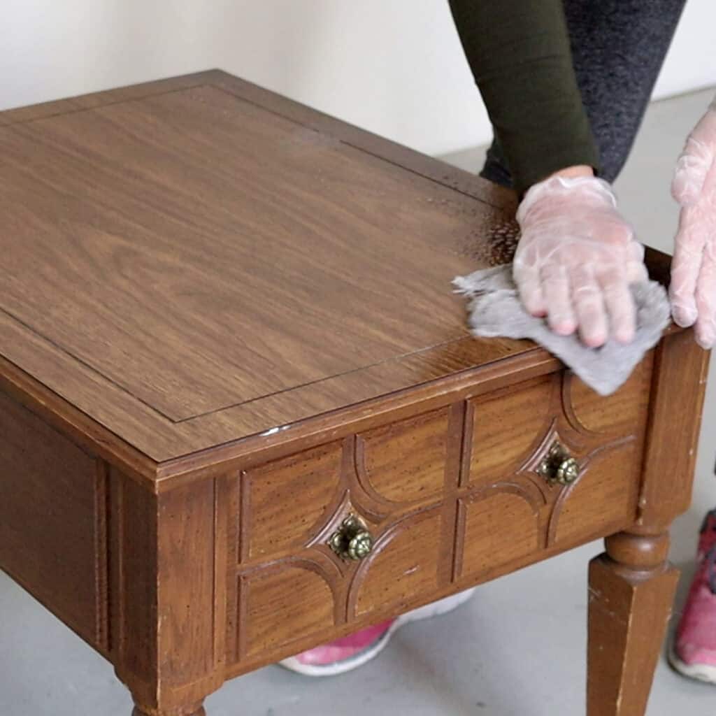 cleaning laminate furniture with Krud Kutter