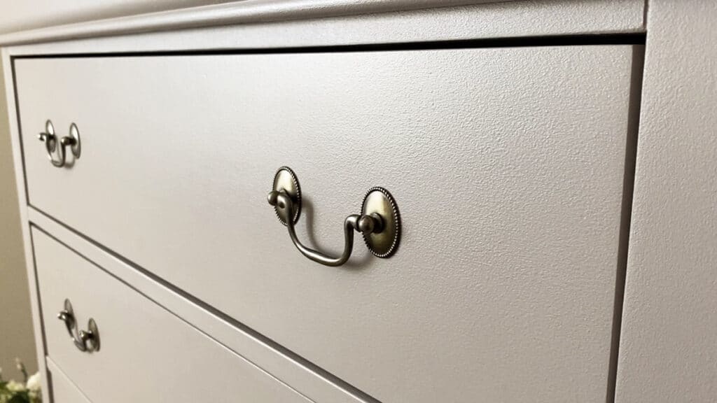 closeup of a dresser with roller texture