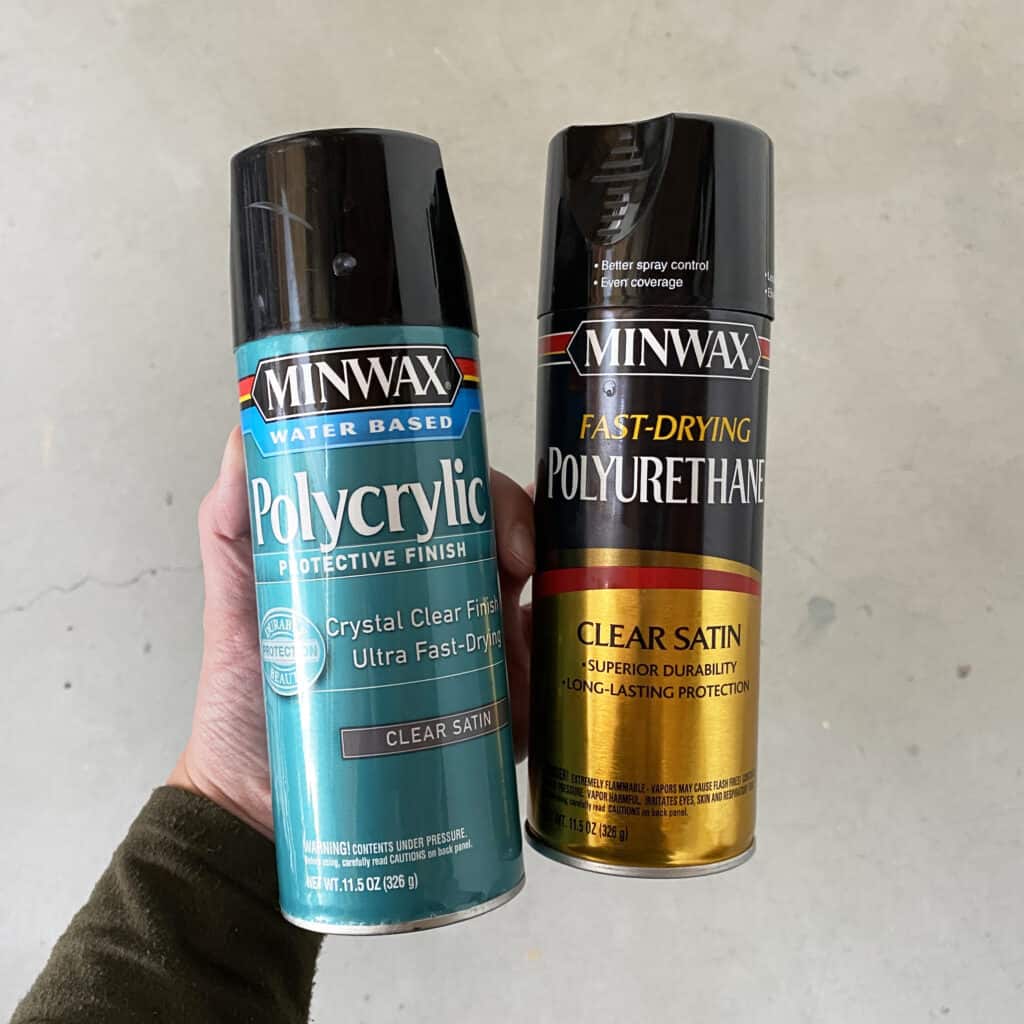 two topcoats spray cans