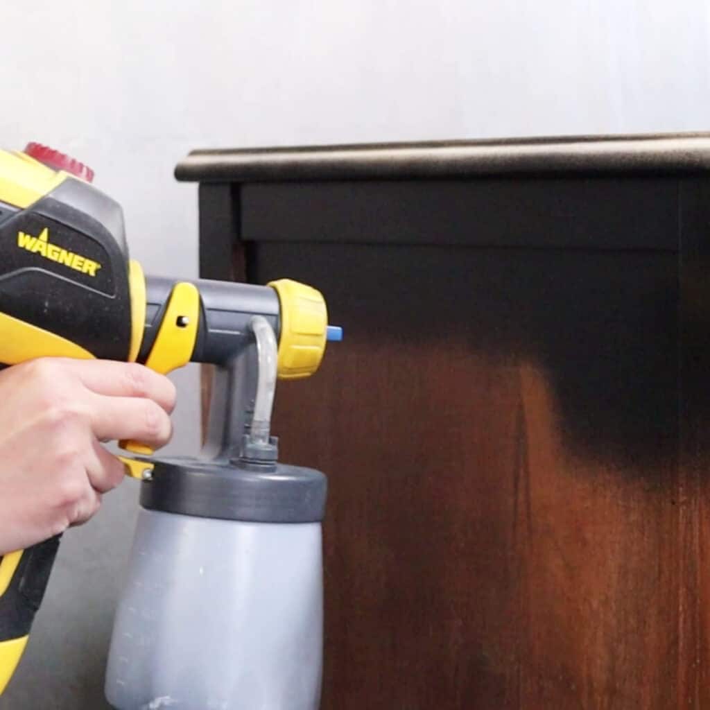 using a paint sprayer on furniture