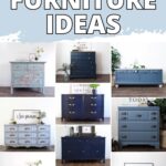 furniture painted in different shades of blue