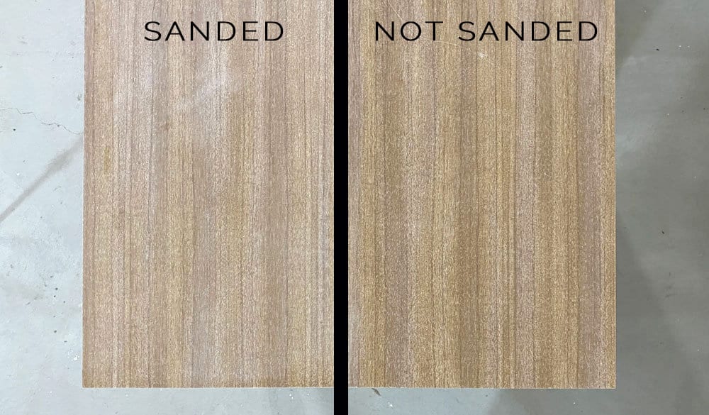 laminate table top sanded vs not sanded