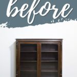 old dark wooden display cabinet