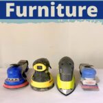 Four different sanders are lined up under text that reads, The Best Sanders for Furniture.