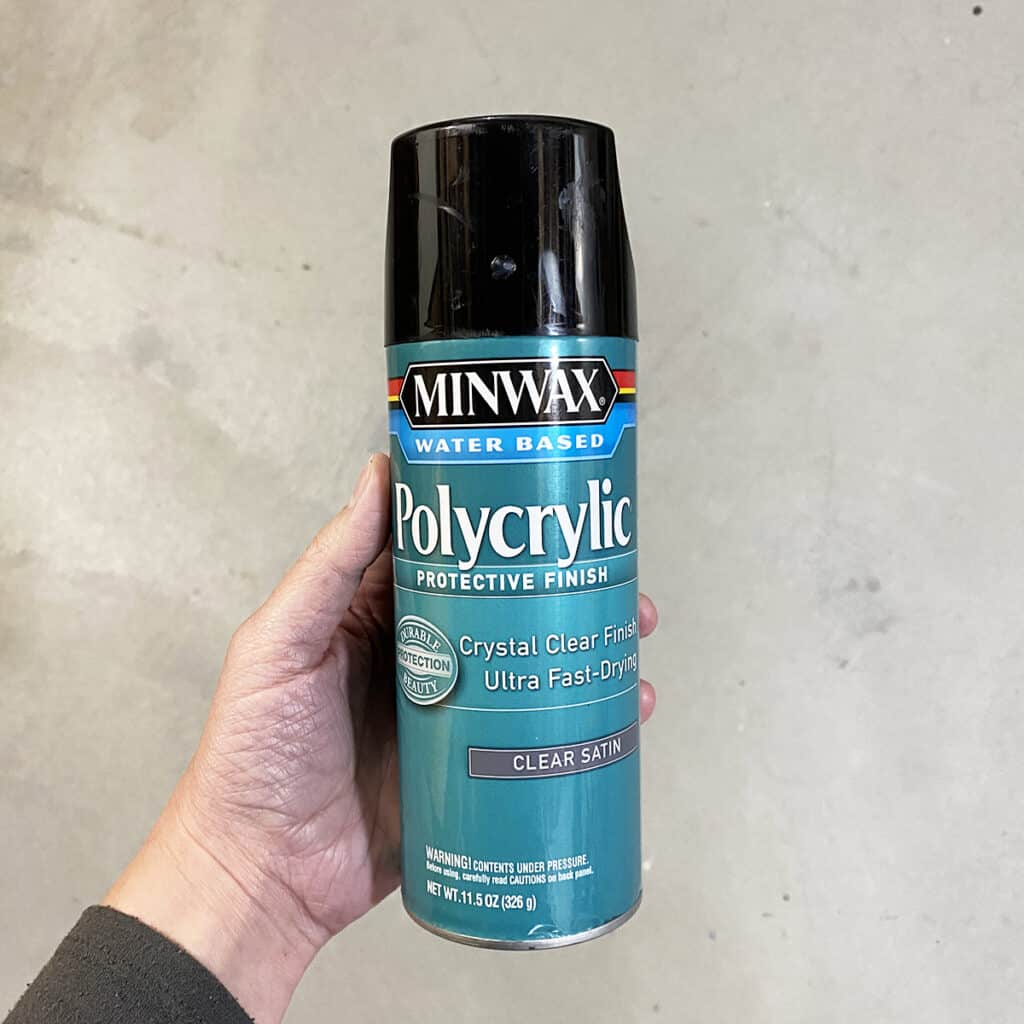 spray can of minwax polycrylic