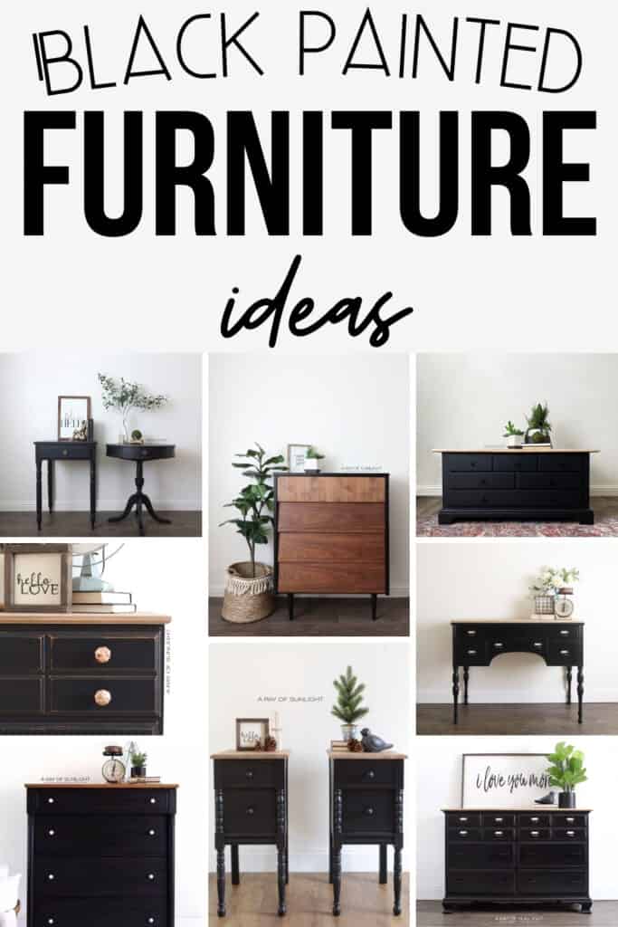 collage of black painted furniture ideas