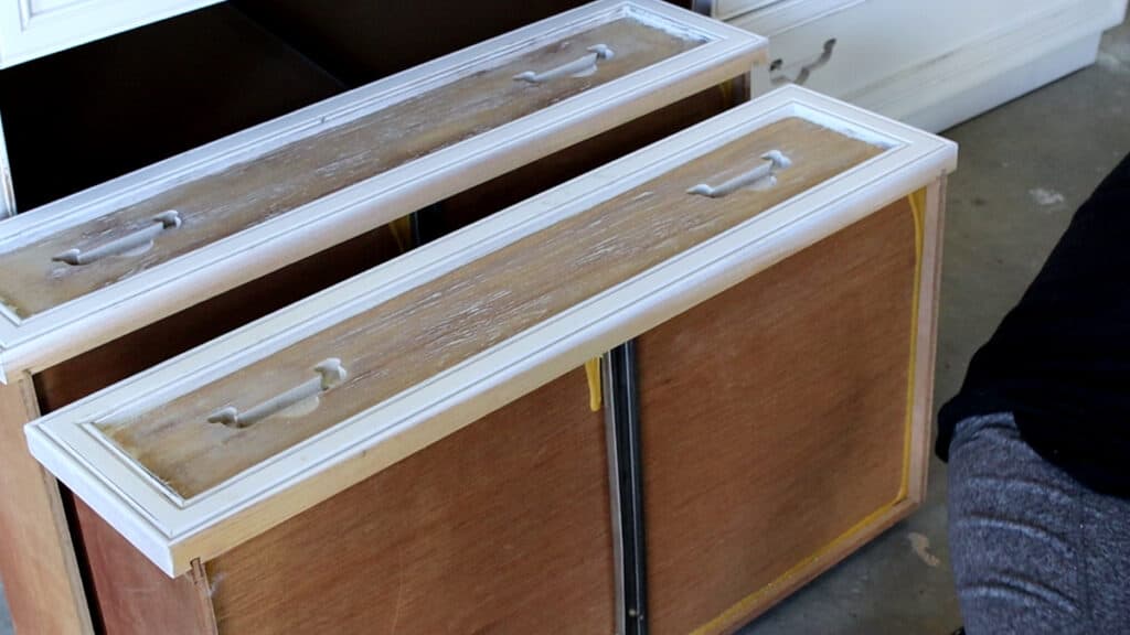 sanded drawers with surfprep 3x4 sander