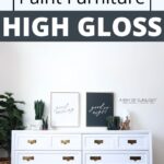 White high gloss painted dresser with gold handles