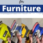 Four different electric sanders held by a hand