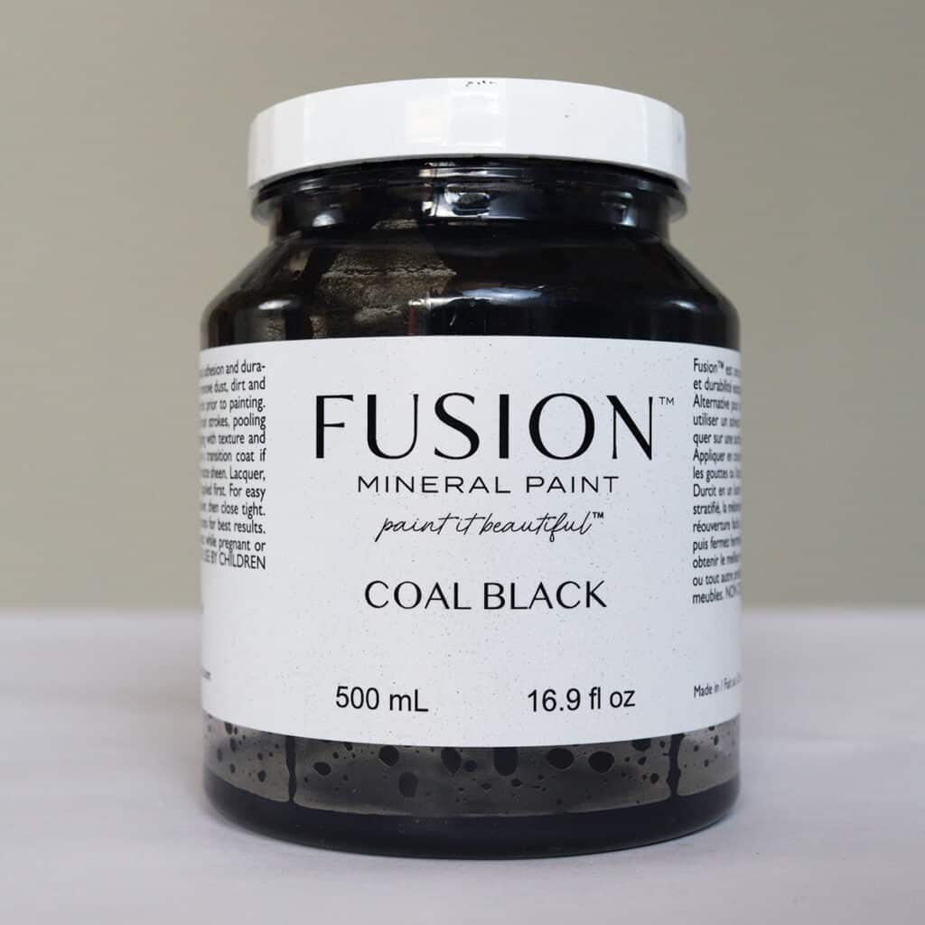 jar of fusion mineral paint in coal black