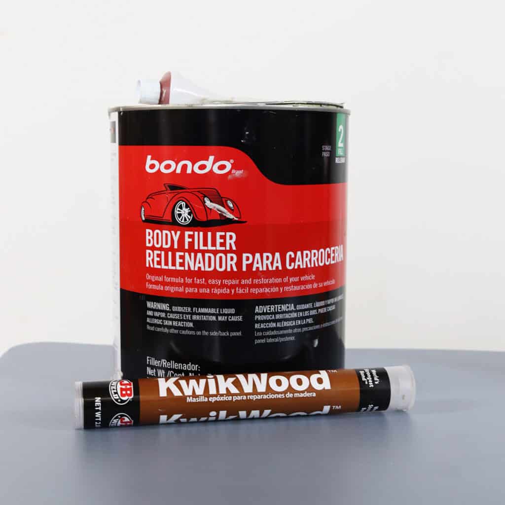 jb weld kwikwood and bondo wood filler