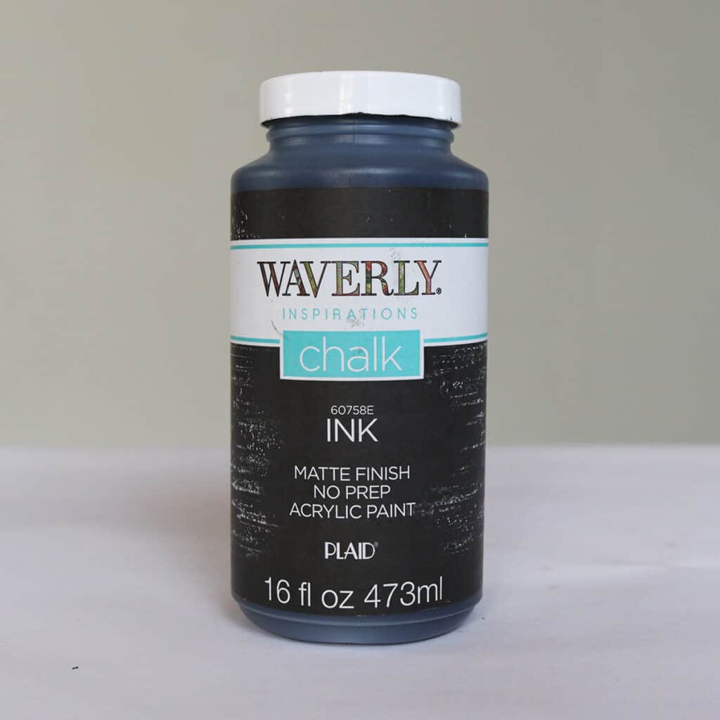 bottle of waverly chalk paint in ink