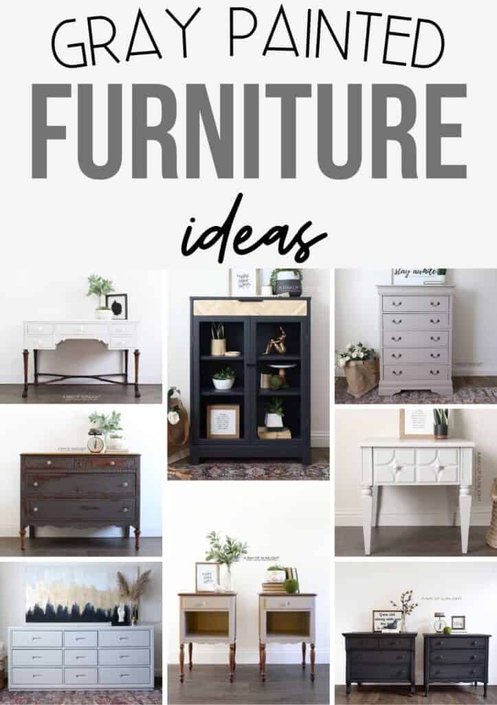 photo collage of gray painted furniture
