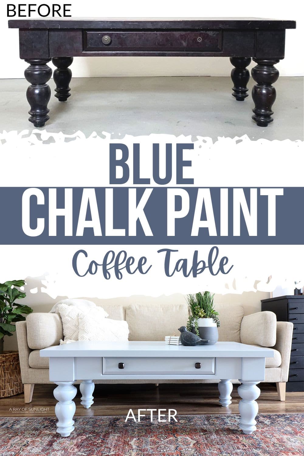 Blue Chalk Paint Coffee Table