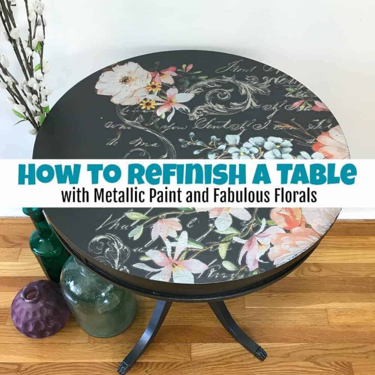 Image for Refinished Table with Metallic Paint and Transfer