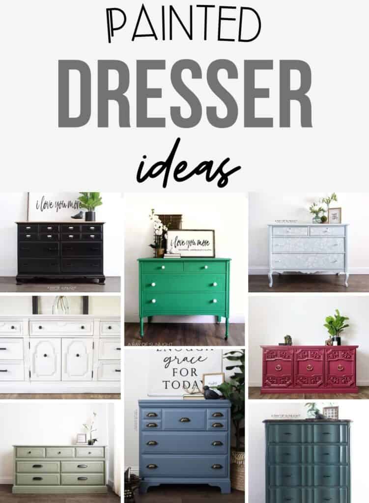 Collage of painted dresser ideas