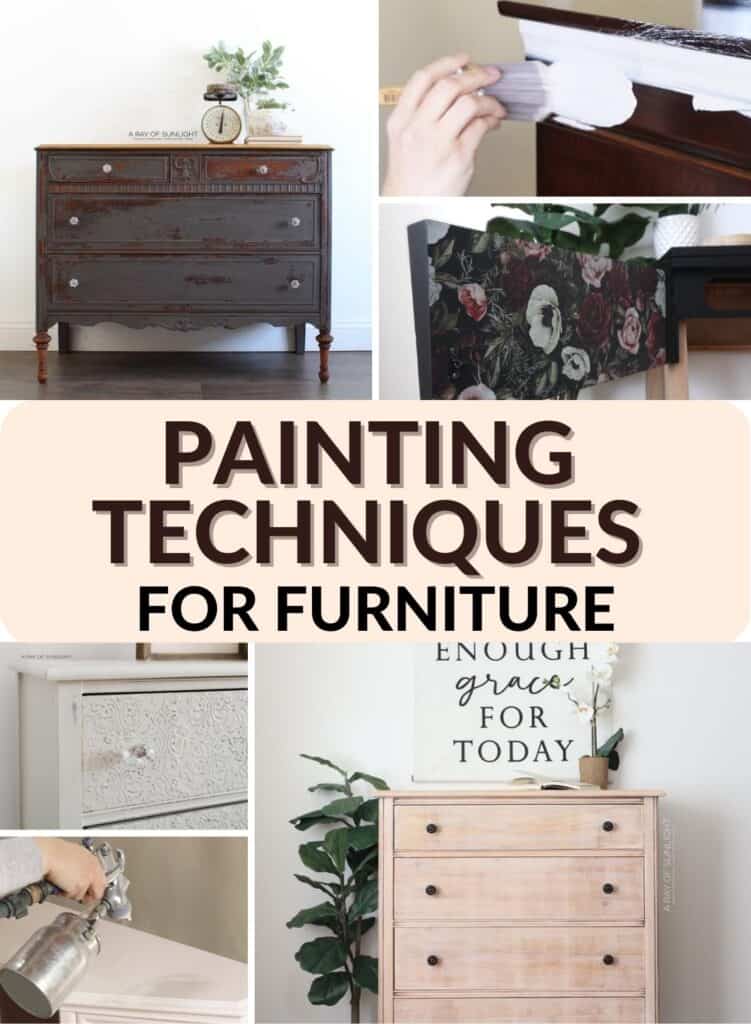 different painting techniques for furniture with text