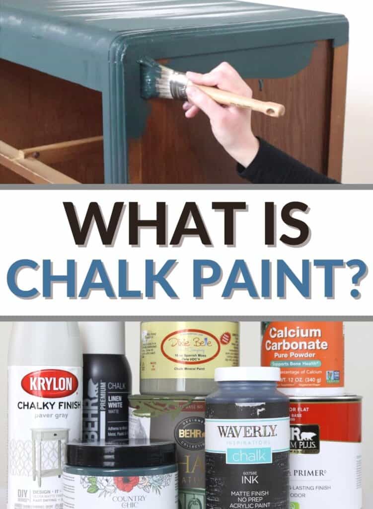 brushing chalk paint onto furniture and different brands of chalk paint
