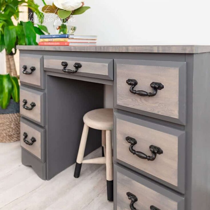 curbshopped desk painted and stained