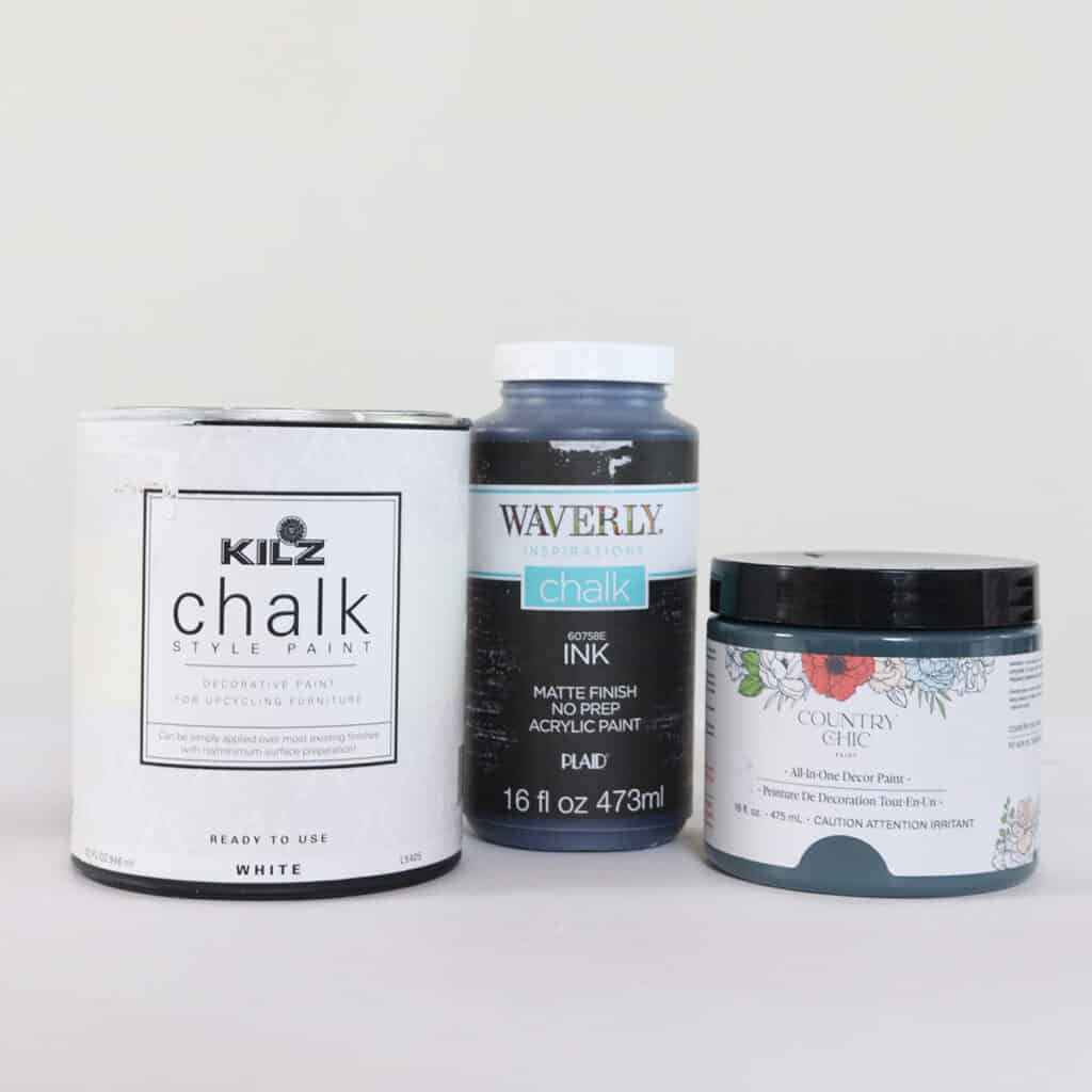 kilz, waverly and country chic chalk paints