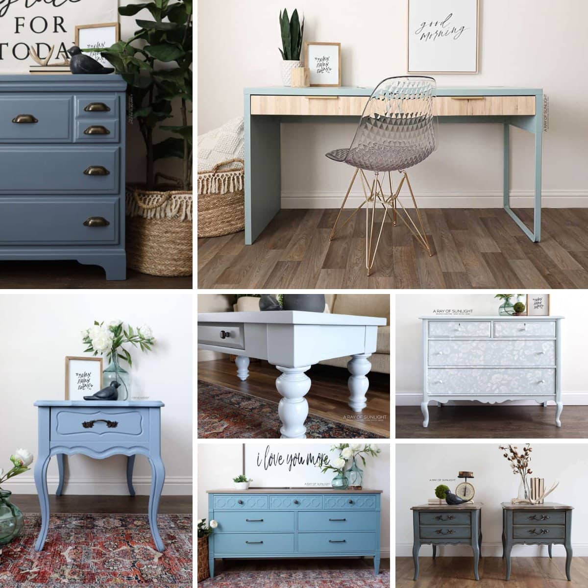 French Blue Painted Furniture