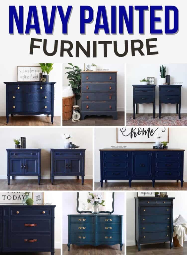 different navy painted furniture ideas