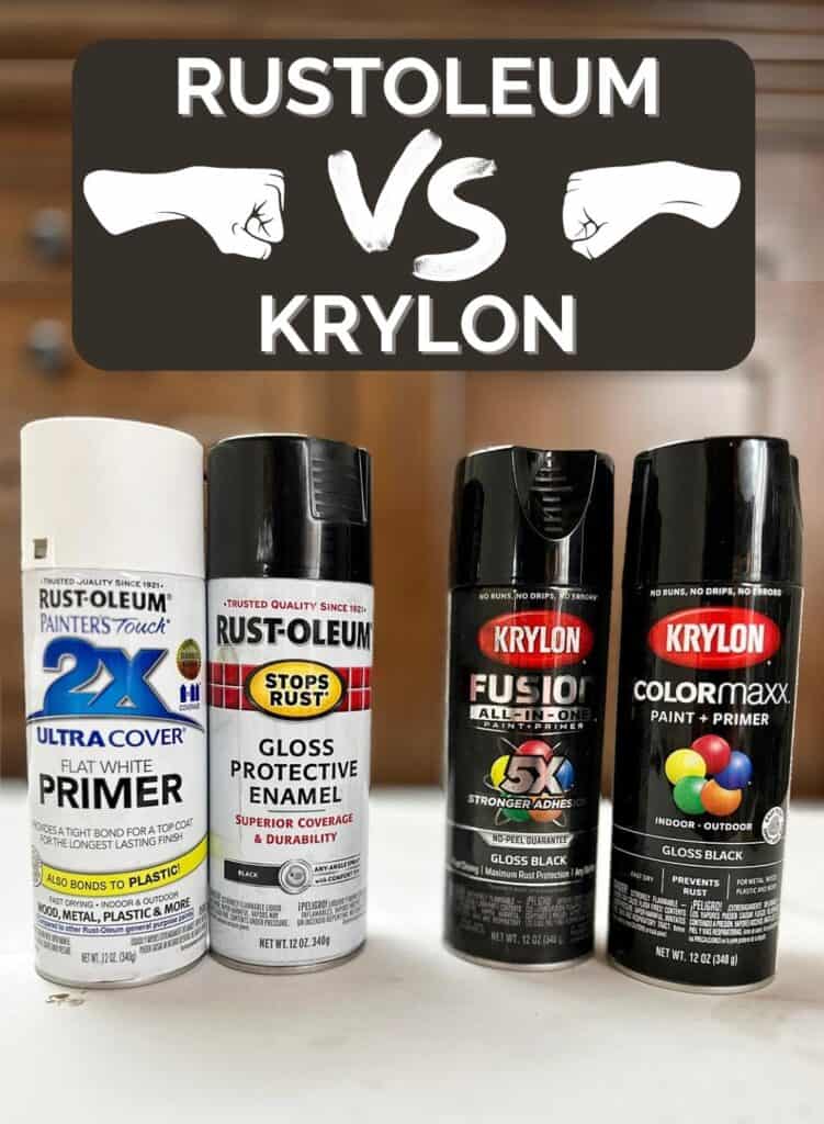 krylon spray paint and rustoleum spray paint with text