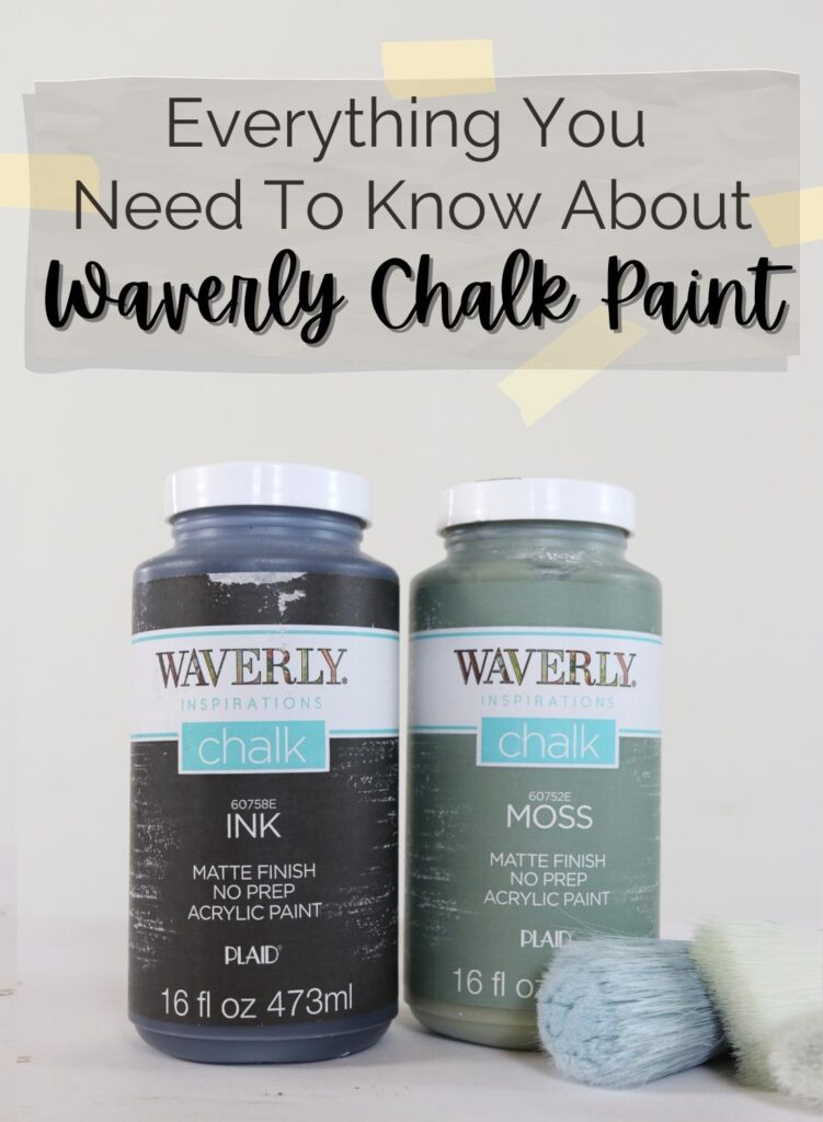 2 jars of waverly chalk paint in moss and ink