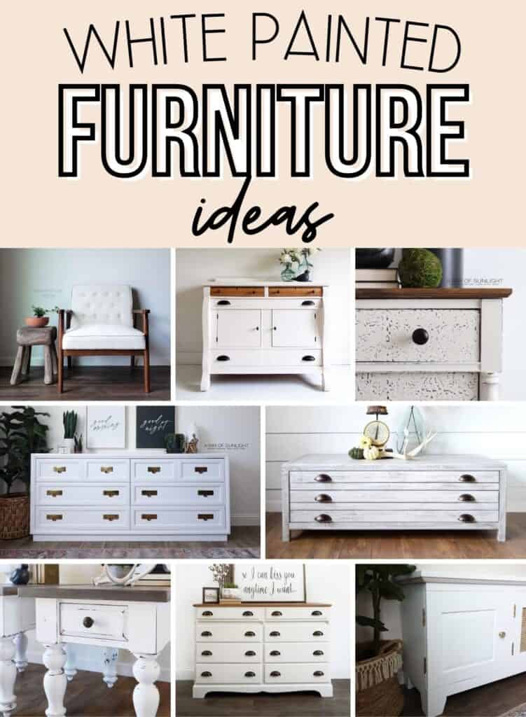 collage of white painted furniture ideas
