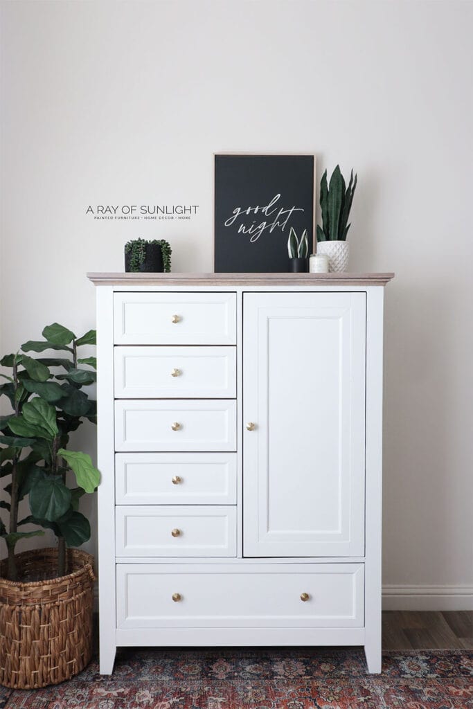 Armoire painted white