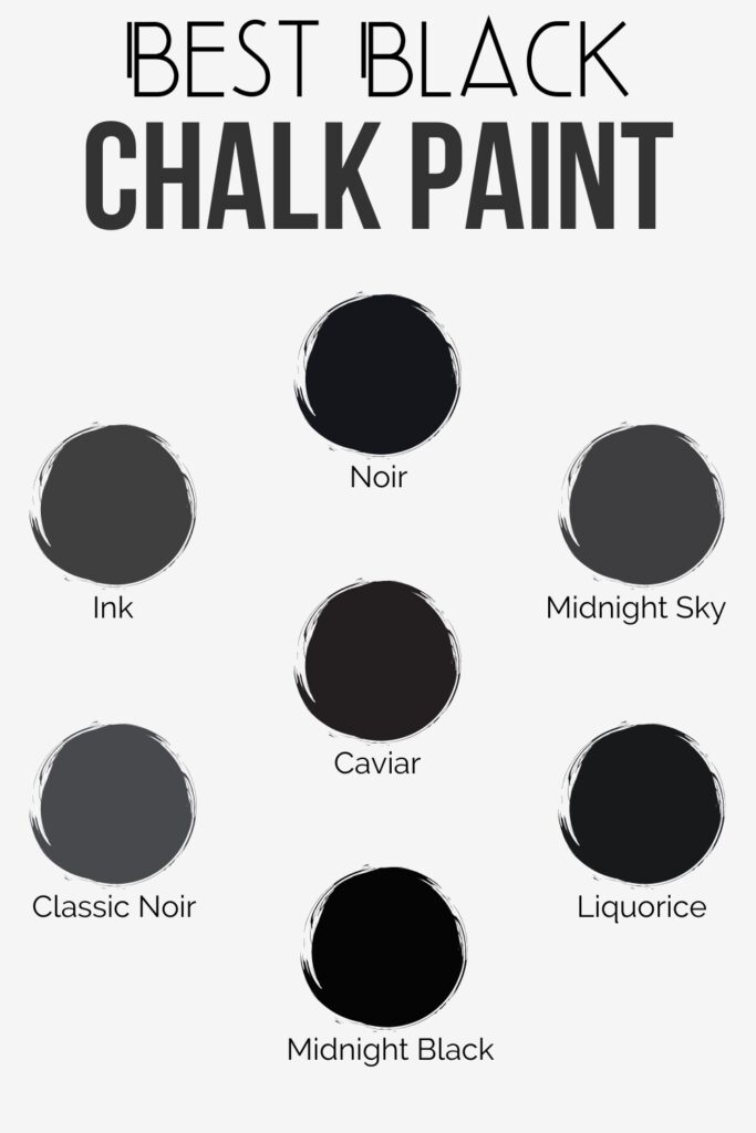 different shades of black chalk paint