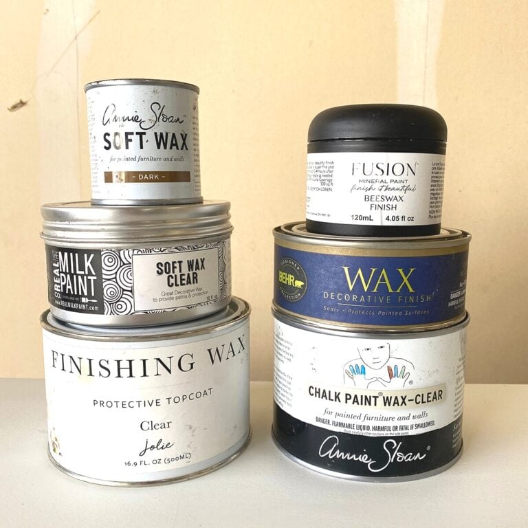 different brands of wax for chalk paint stacked