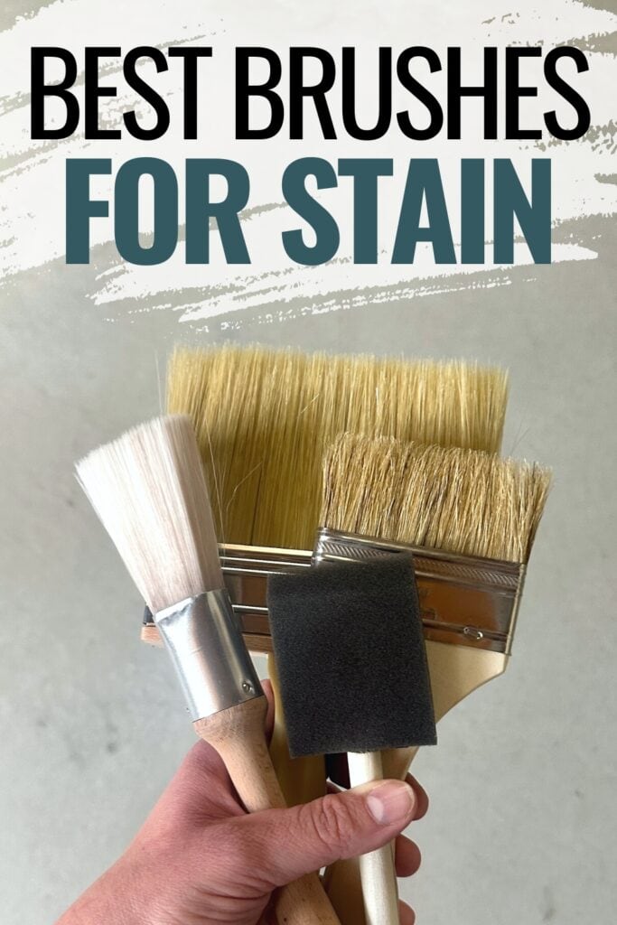 a handful of brushes for staining furniture